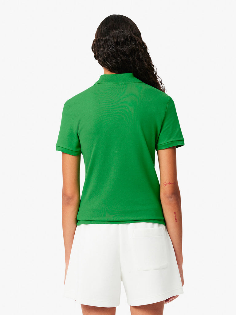 LACOSTE Polo Donna Verde Cotone con bottone