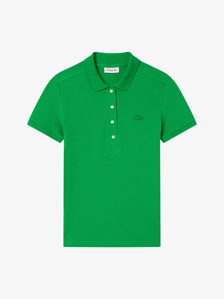 LACOSTE Polo Donna Verde Cotone con bottone