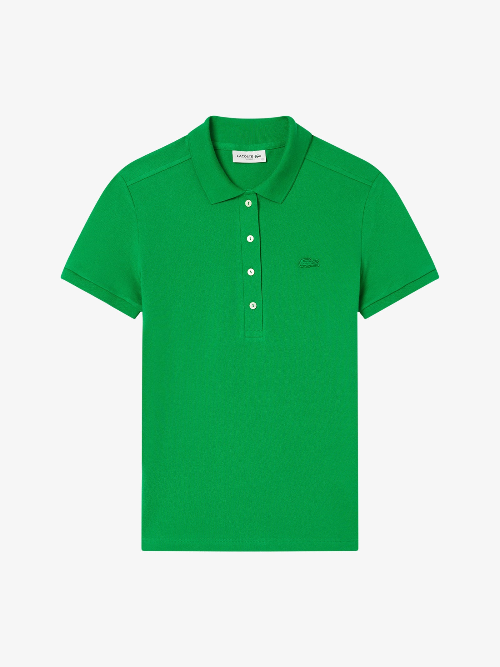 LACOSTE Polo Donna Verde Cotone con bottone - Main Image