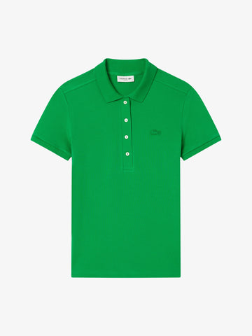 LACOSTE Polo Donna Verde Cotone con bottone