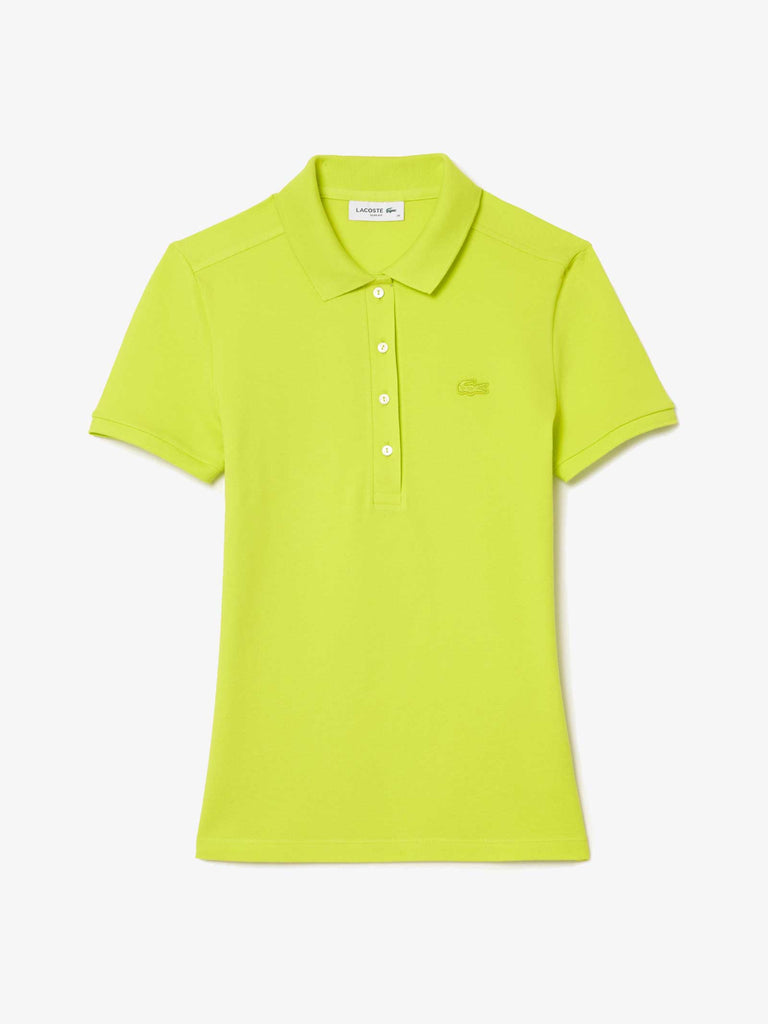 LACOSTE Polo in piqué di cotone stretch PF5462 donna cotone giallo