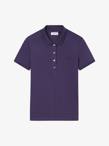 LACOSTE polo in piqué di cotone stretch donna viola cotone