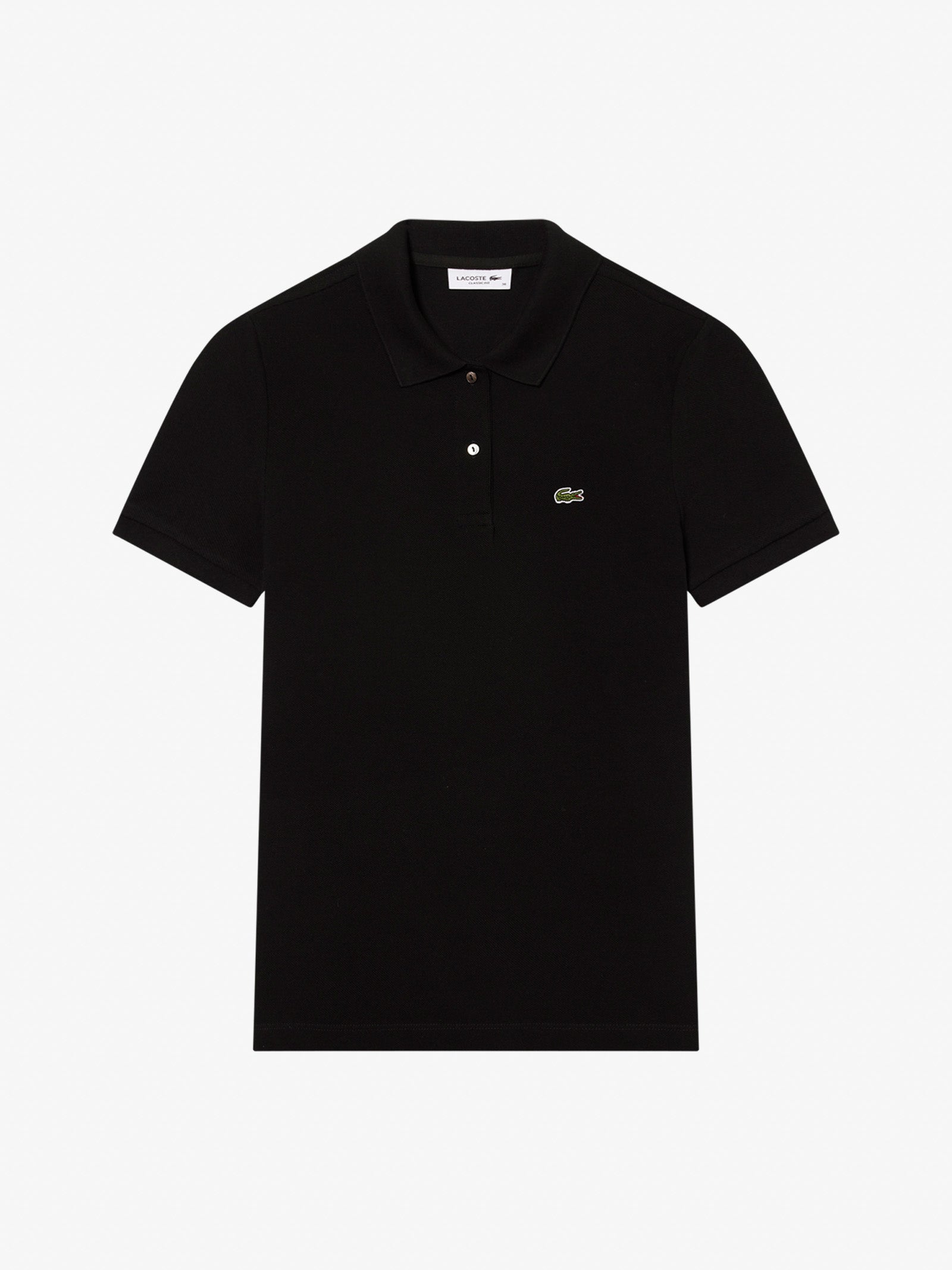 LACOSTE Polo in petite piquè di morbito cotone PF7839 donna nero