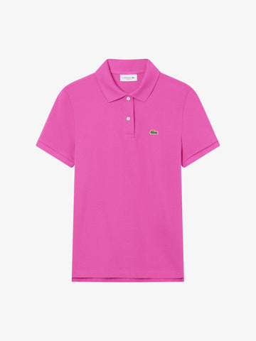 LACOSTE Polo in morbido petit piqué donna fucsia cotone