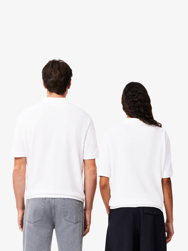 LACOSTE polo 2 bottoni uomo bianco cotone