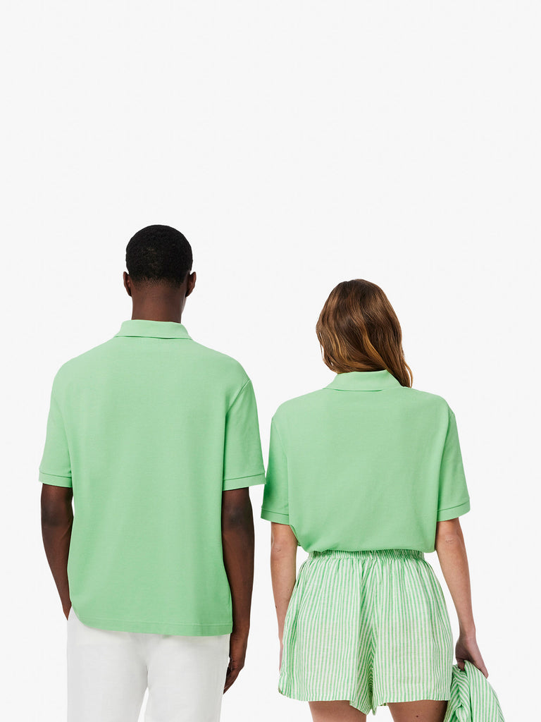 LACOSTE polo 2 bottoni uomo verde cotone