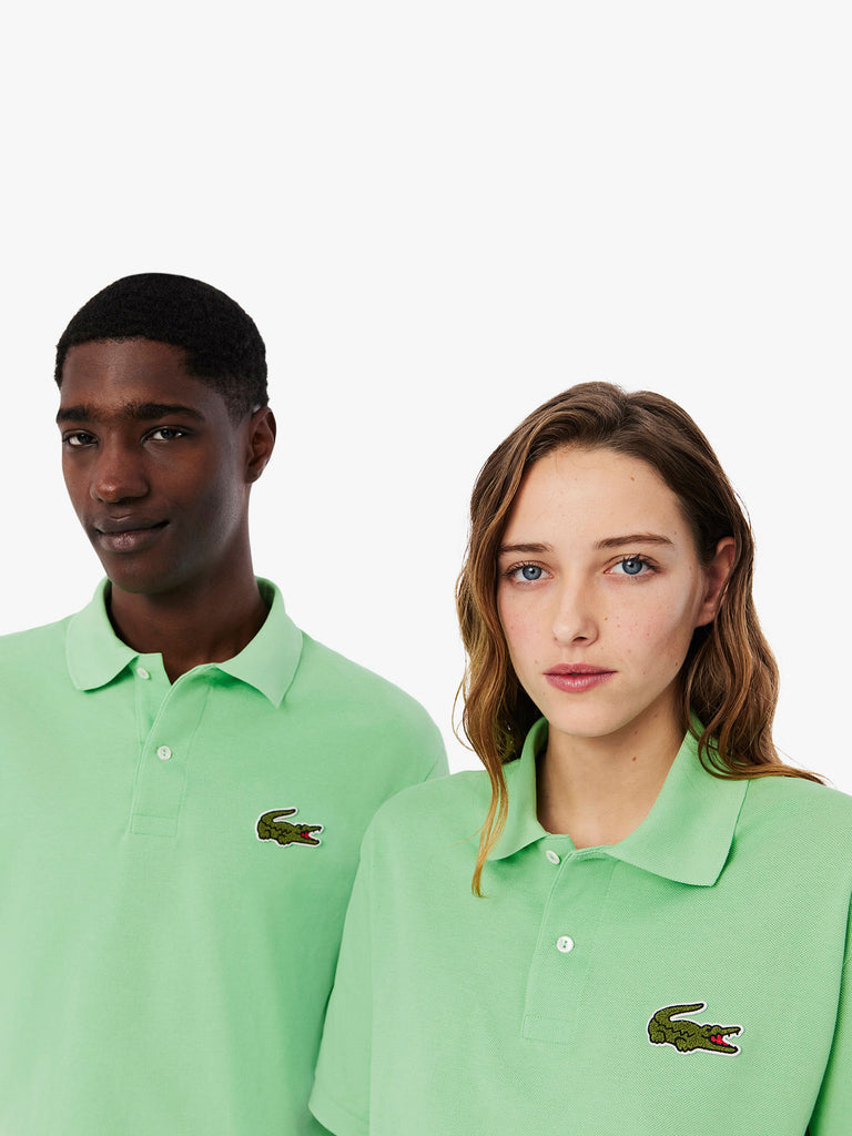 LACOSTE polo 2 bottoni uomo verde cotone