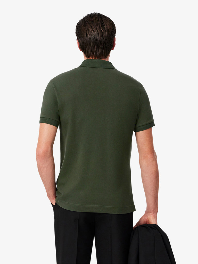 LACOSTE polo 3 bottoni uomo verde cotone