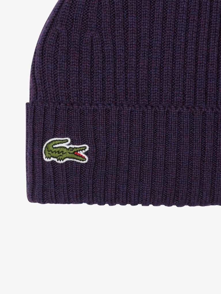 LACOSTE cappello in lana spazzolata lana viola