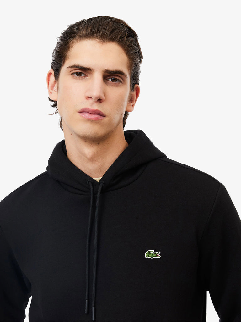 LACOSTE Felpa con cappuccio da jogging SH9623 uomo cotone nero