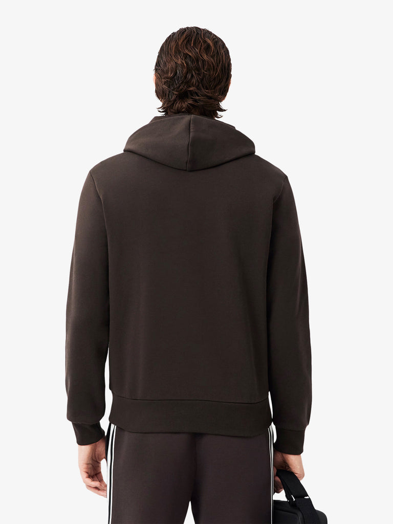 LACOSTE felpa con cappuccio in pile uomo marrone