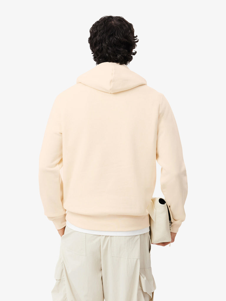 LACOSTE Felpa con cappuccio in pile SH9623 uomo cotone panna