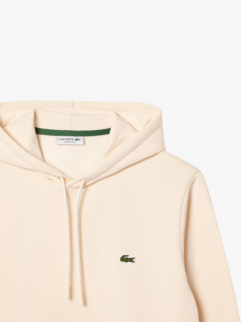 LACOSTE Felpa con cappuccio in pile SH9623 uomo cotone panna
