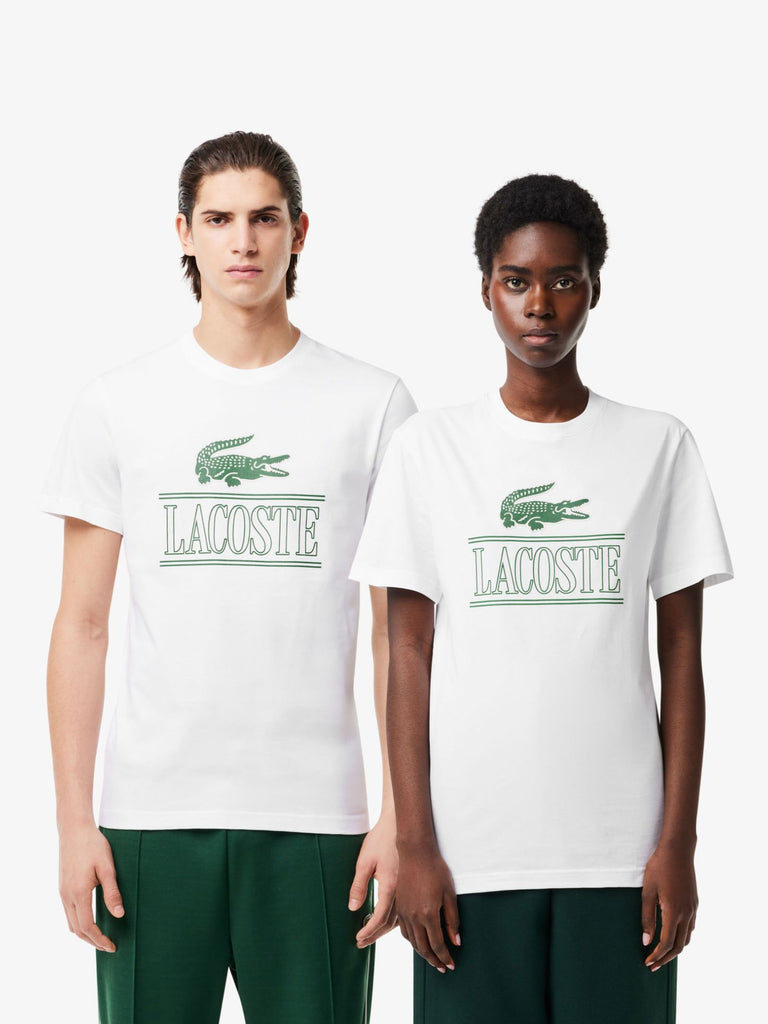 LACOSTE T-shirt in jersey di cotone pesante TH1218 uomo bianco