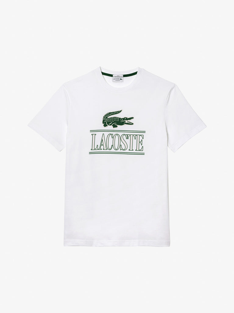 LACOSTE T-shirt in jersey di cotone pesante TH1218 uomo bianco