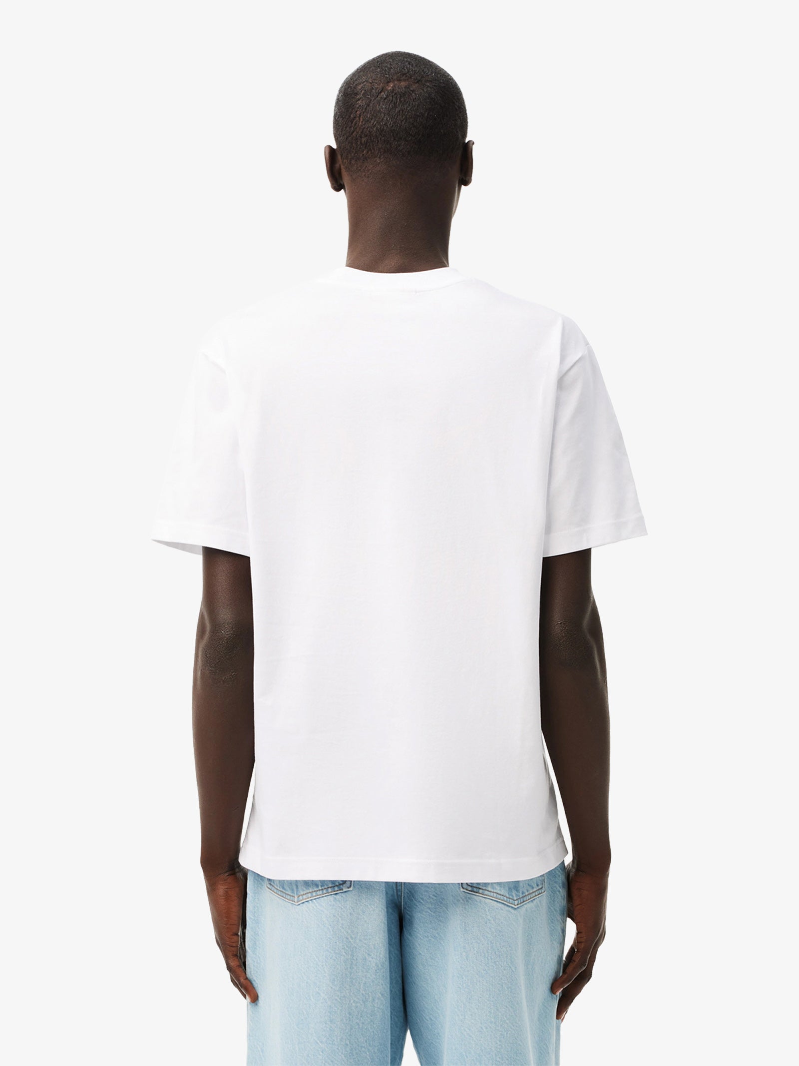 LACOSTE TH7318 men's white cotton jersey T-shirt