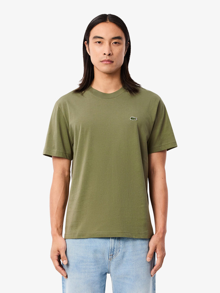 LACOSTE T-shirt taglio classico in jersey TH7318 uomo cotone verde