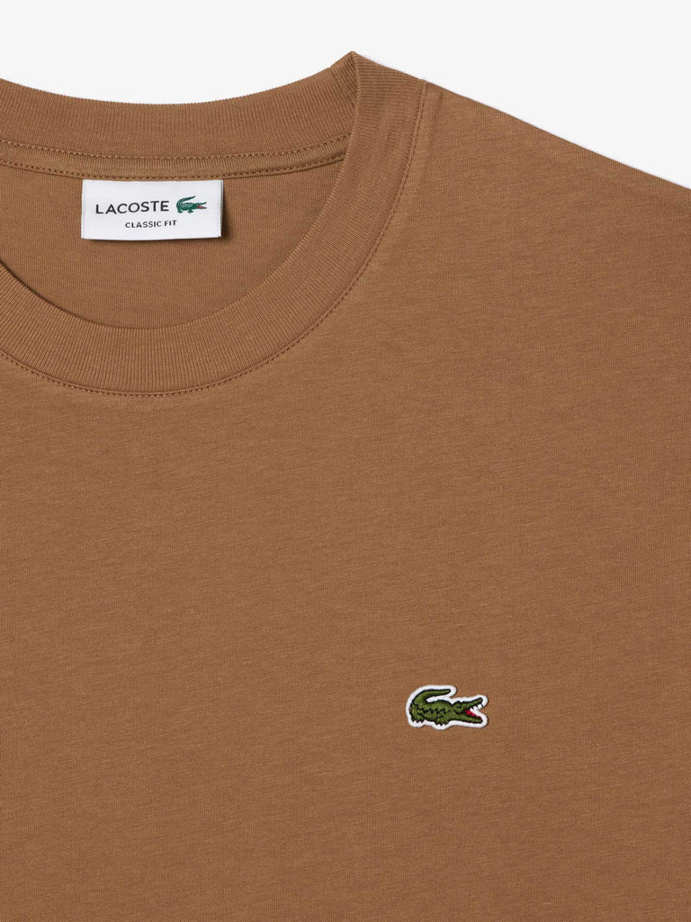 LACOSTE T-shirt dal taglio classico in jersey TH7318 uomo cotone marrone