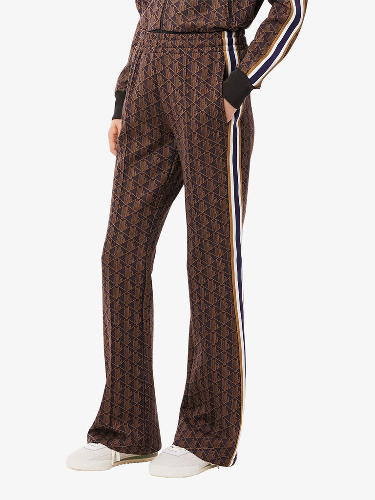 LACOSTE joggers svasati con monogramma donna marrone