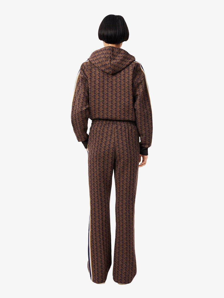 LACOSTE joggers svasati con monogramma donna marrone