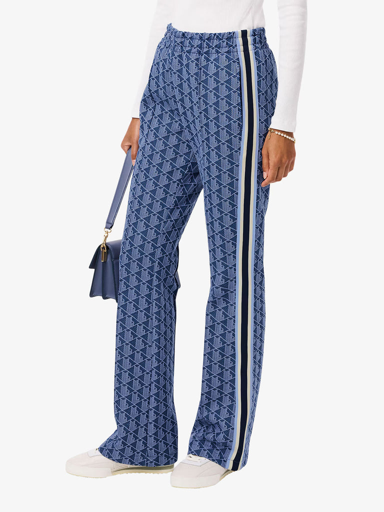 LACOSTE joggers svasati con monogramma donna blu