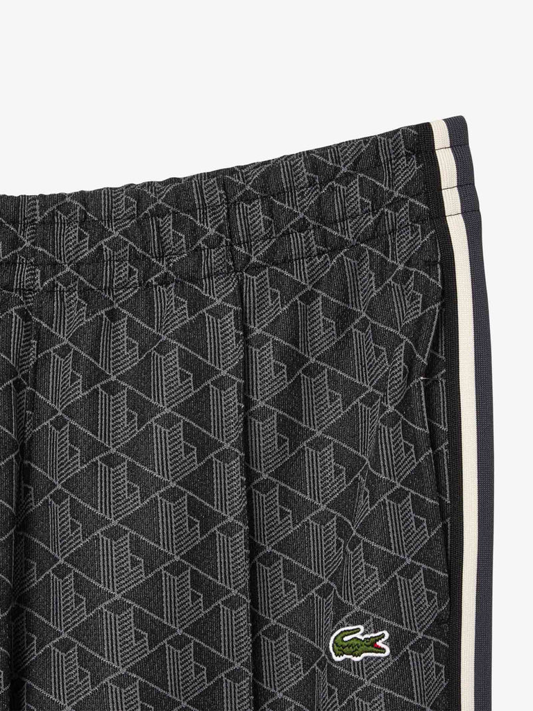 LACOSTE Joggers in jacquard con monogramma XH1440 uomo nero