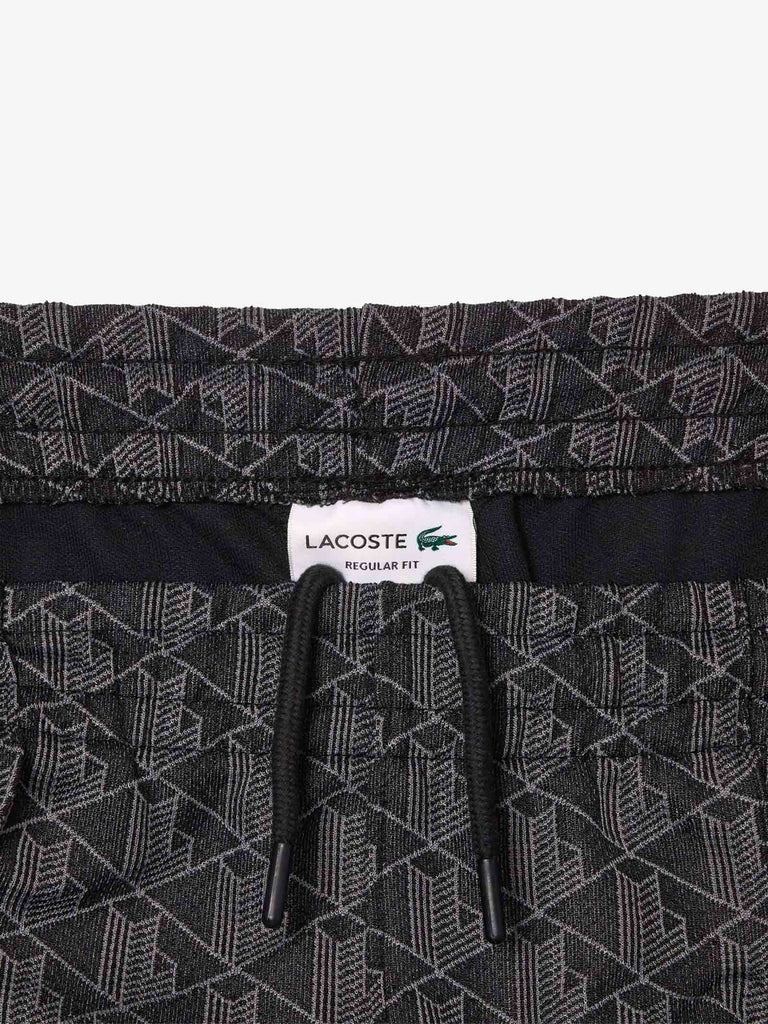 LACOSTE Joggers in jacquard con monogramma XH1440 uomo nero
