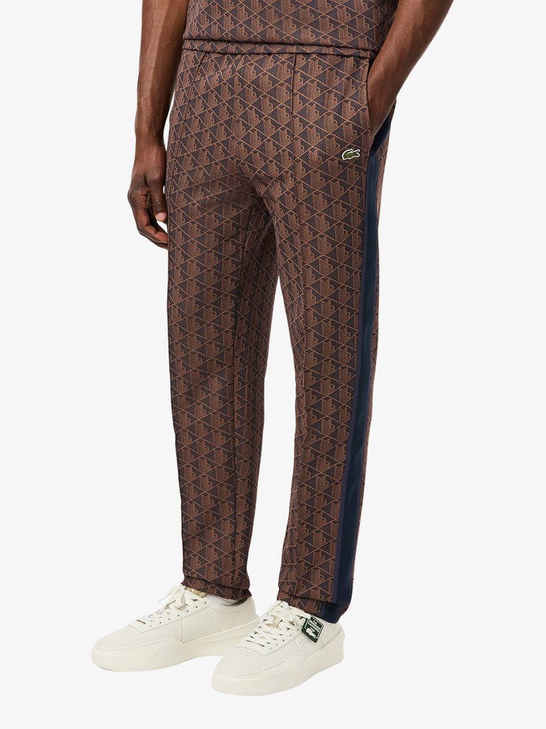 LACOSTE joggers con monogramma paris uomo marrone