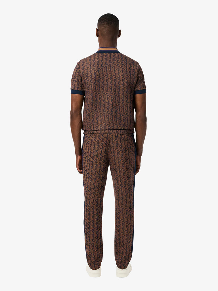 LACOSTE joggers con monogramma paris uomo marrone