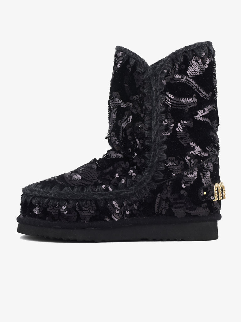 MOU Stivaletti Eskimo 24 borchie e maxi logo FW101031K donna pelle nero