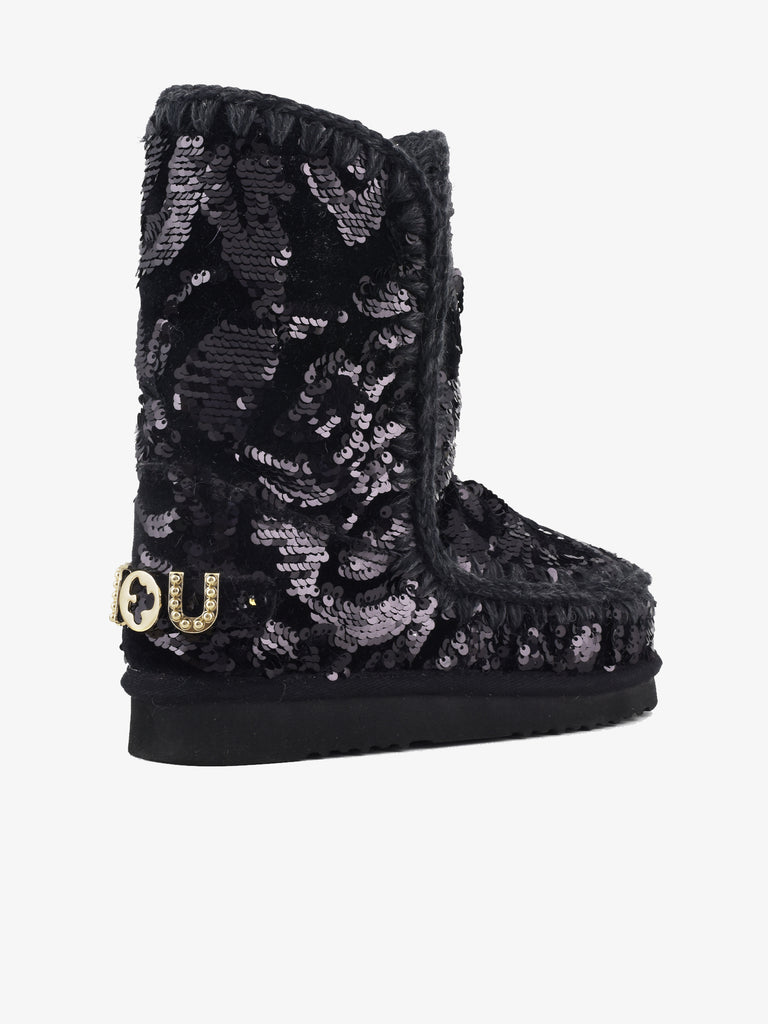 MOU Stivaletti Eskimo 24 borchie e maxi logo FW101031K donna pelle nero