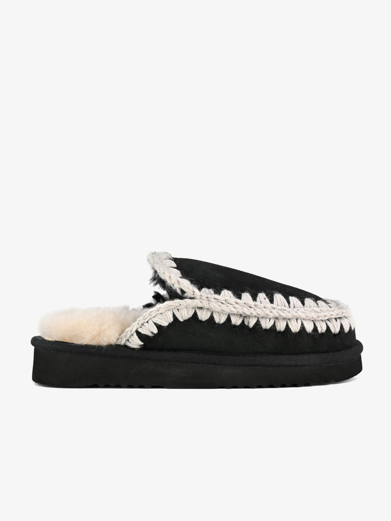 MOU Sabot Eskimo Slipper FW101125A donna pelle nero