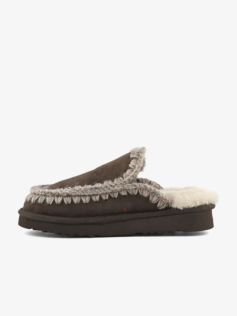 MOU Sabot Eskimo Slipper FW101125A donna pelle nero