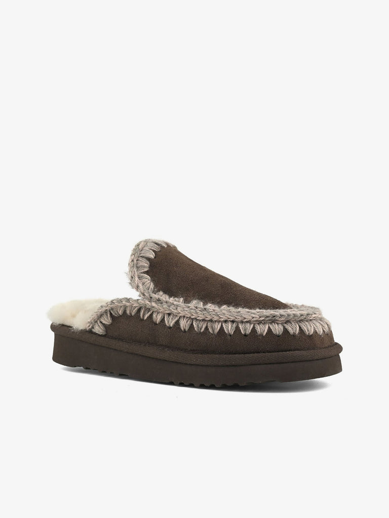 MOU Sabot Eskimo Slipper FW101125A donna pelle nero