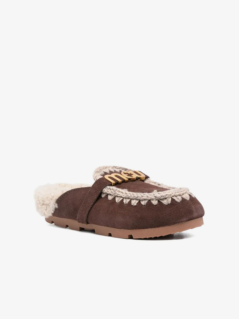 MOU ciabatte donna winter bio slide pelle marrone