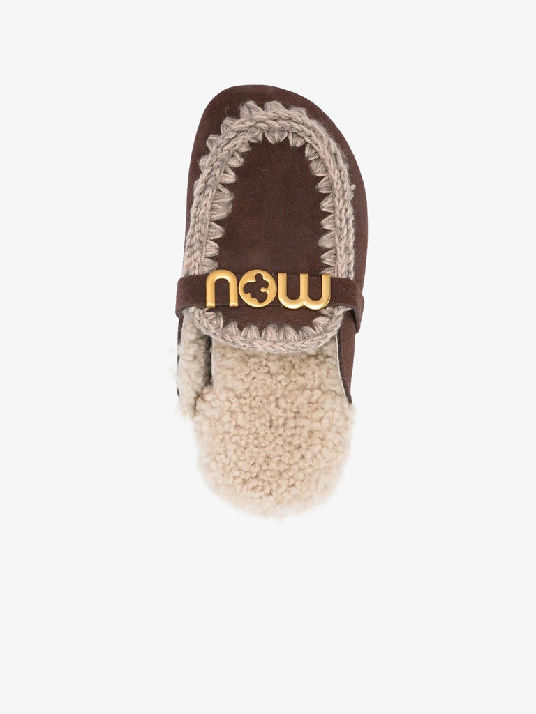 MOU ciabatte donna winter bio slide pelle marrone