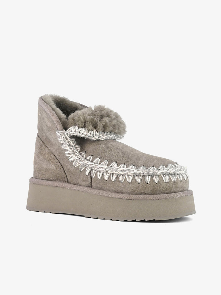 MOU Stivaletti Mini Eskimo Platform FW681000A donna pelle grigio