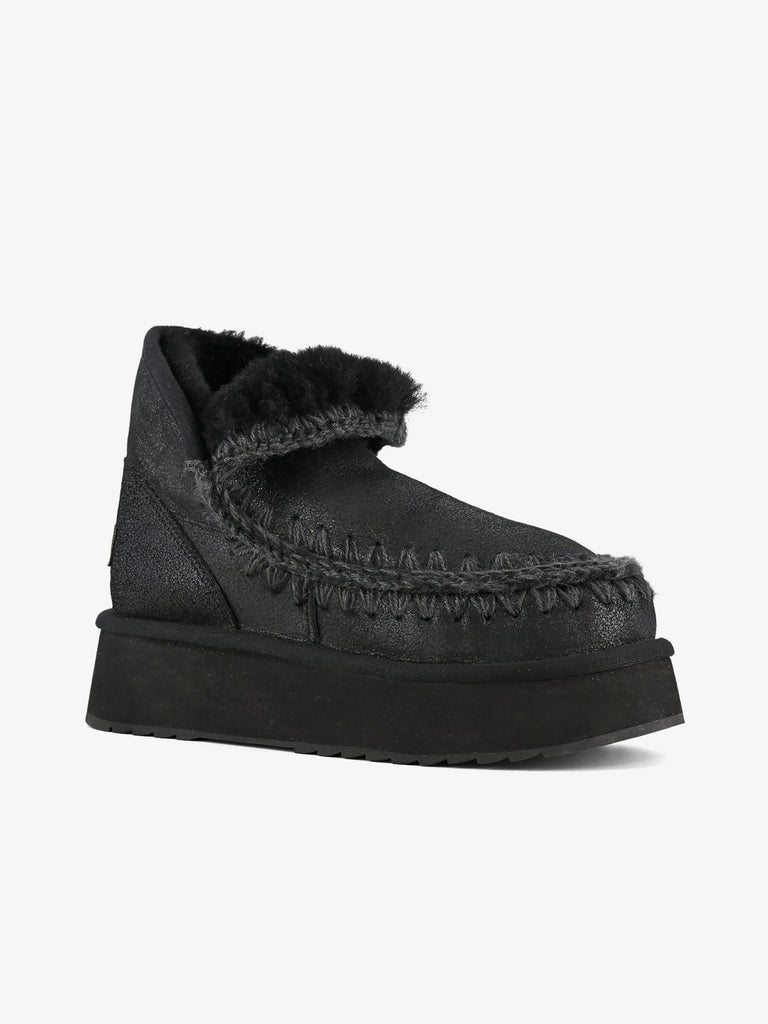 MOU Stivaletti Mini Eskimo Platform FW681000B donna pelle nero