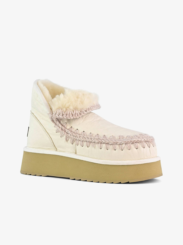 MOU Stivaletti Mini Eskimo Platform FW681000C donna pelle bianco