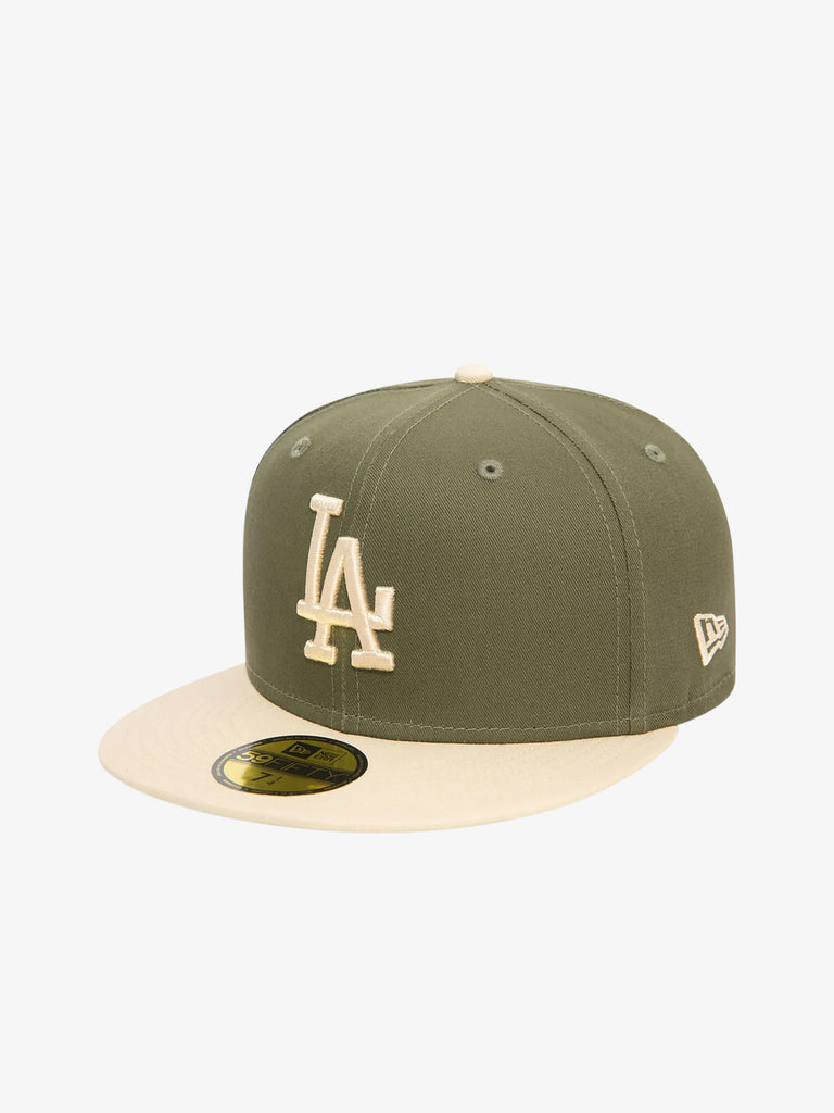 NEW ERA Cappello 59FIFTY LA Dodgers MLB Side Patch 60565160 uomo cotone verde