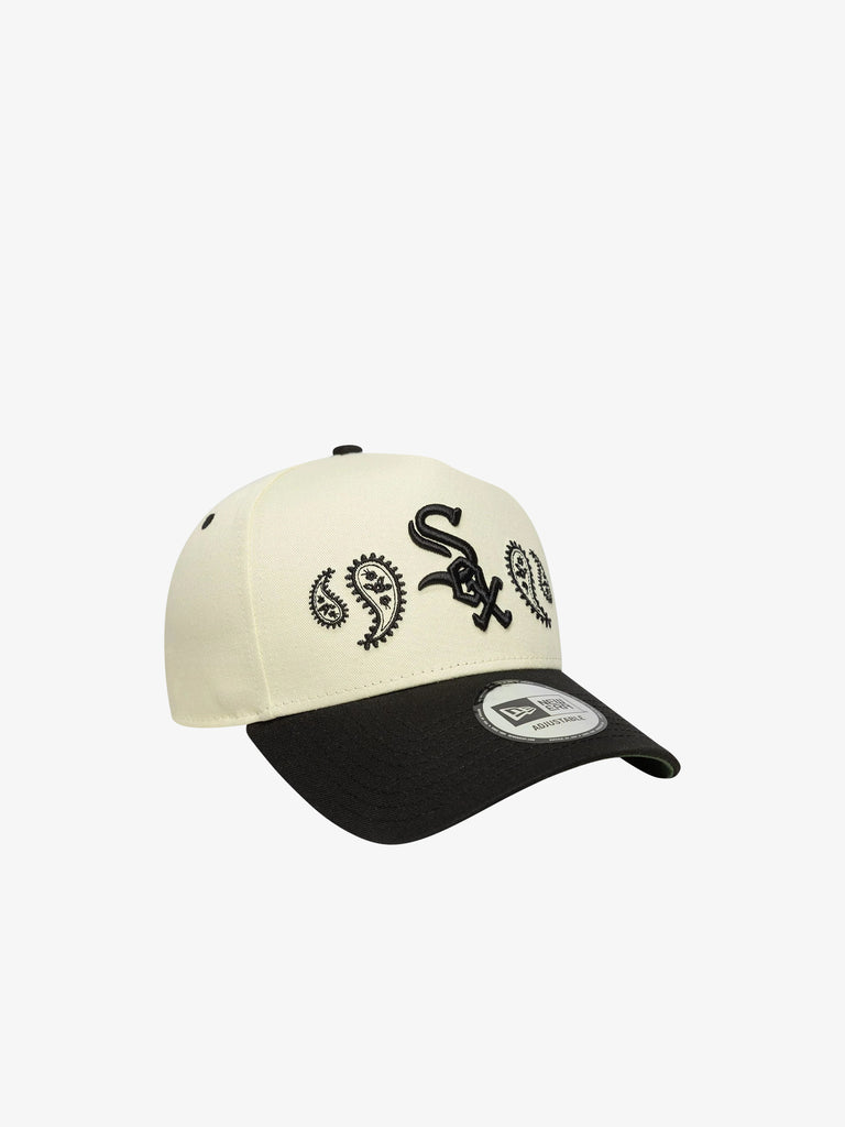 NEW ERA cappello uomo 9forty e-frame chicago white sox mlb paisley cotone bianco