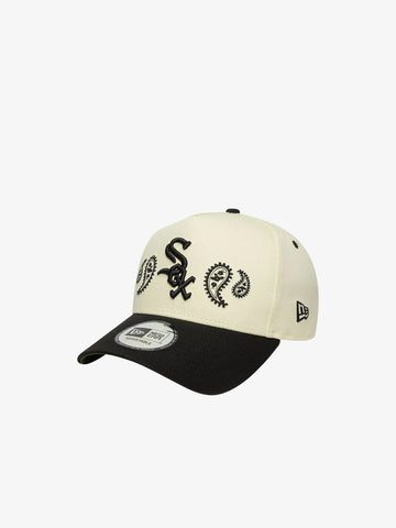 NEW ERA cappello uomo 9forty e-frame chicago white sox mlb paisley cotone bianco