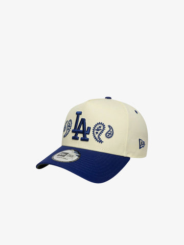 NEW ERA cappello uomo 9forty e-frame la dodgers mlb paisley cotone bianco