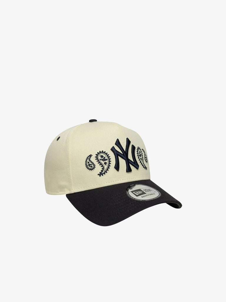 NEW ERA cappello uomo 9forty e-frame new york yankees mlb paisley cotone bianco
