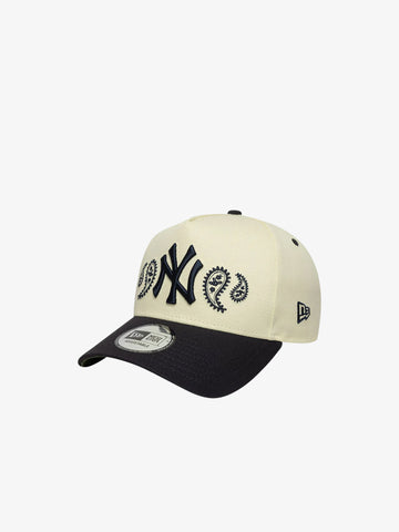 NEW ERA cappello uomo 9forty e-frame new york yankees mlb paisley cotone bianco