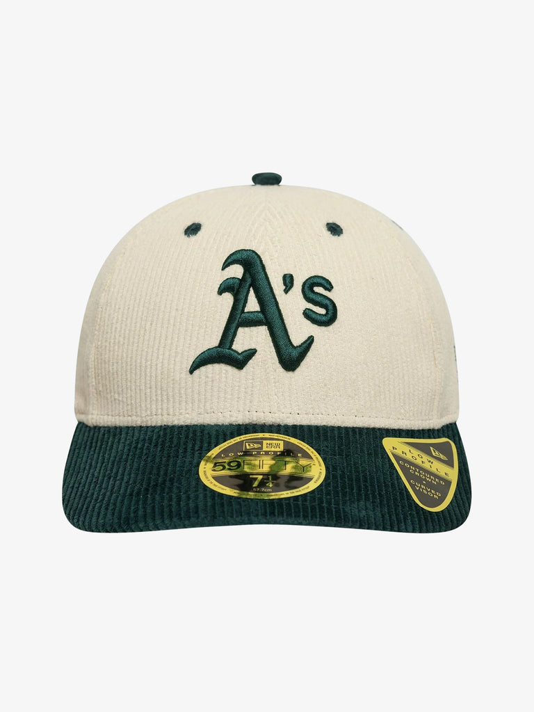 NEW ERA cappello uomo 59fifty low profile fitted oakland athletics mlb cotone beige