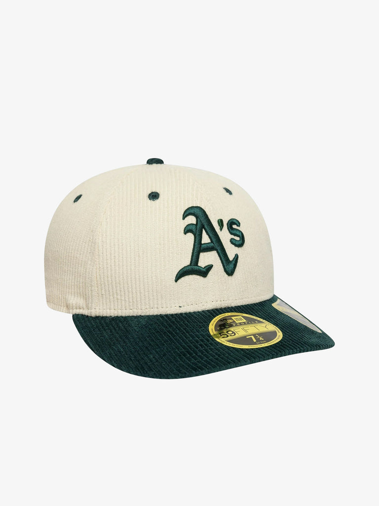 NEW ERA cappello uomo 59fifty low profile fitted oakland athletics mlb cotone beige