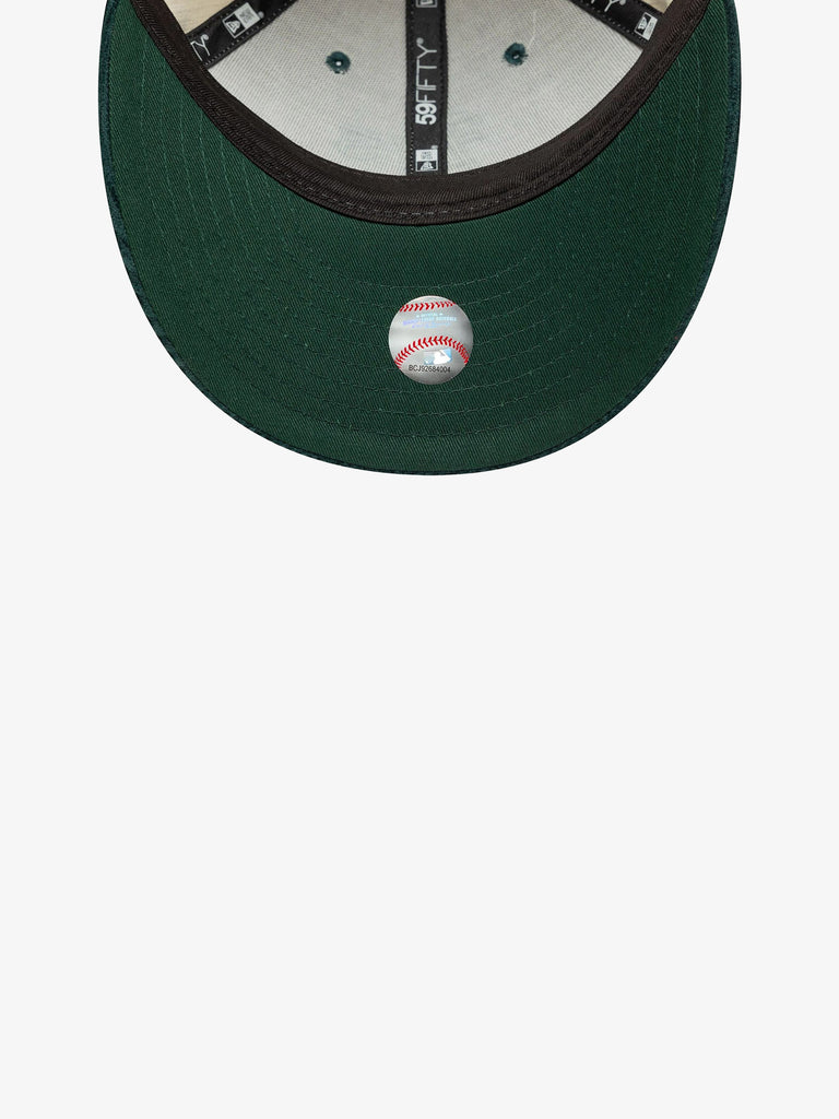 NEW ERA cappello uomo 59fifty low profile fitted oakland athletics mlb cotone beige