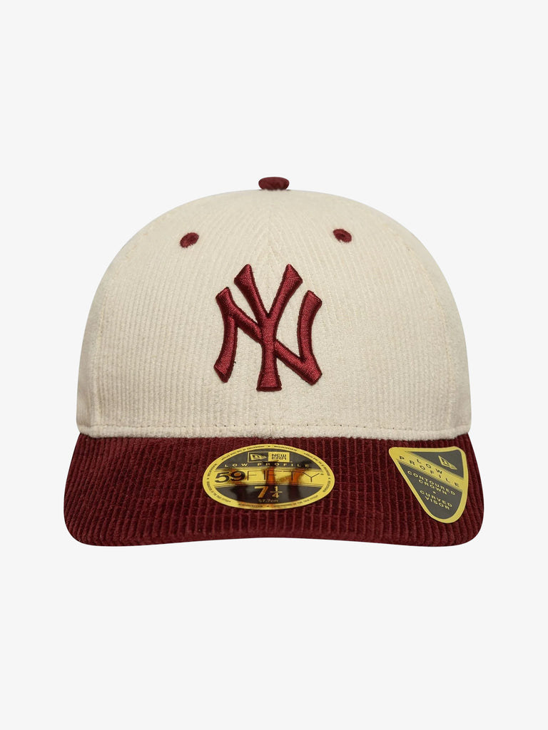 NEW ERA cappello uomo 59fifty low profile fitted new york yankees mlb cord cotone beige