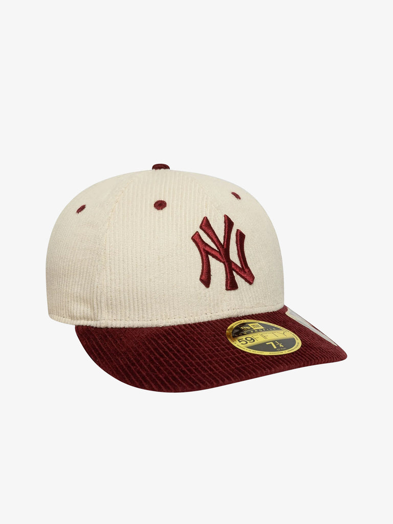 NEW ERA cappello uomo 59fifty low profile fitted new york yankees mlb cord cotone beige